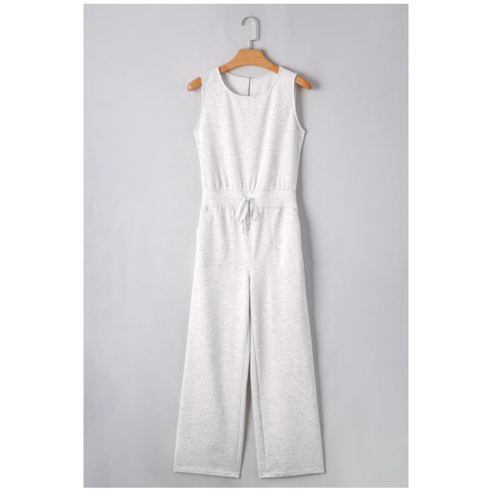 Gray Sleeveless High Waist Jumpsuit - Picture 4 of 6